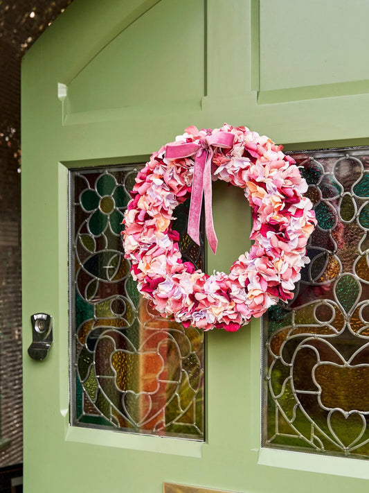 Purple, Pink & Orange Crepe Paper Wreath 40cm