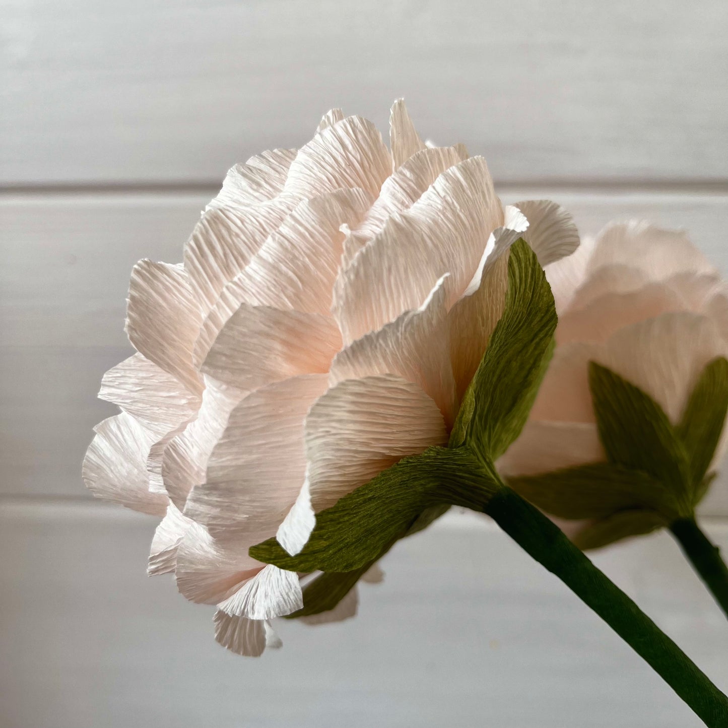 Pale Pink Crepe Paper Rose