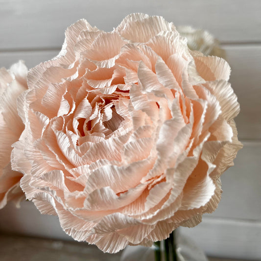 Pale Pink Crepe Paper Rose