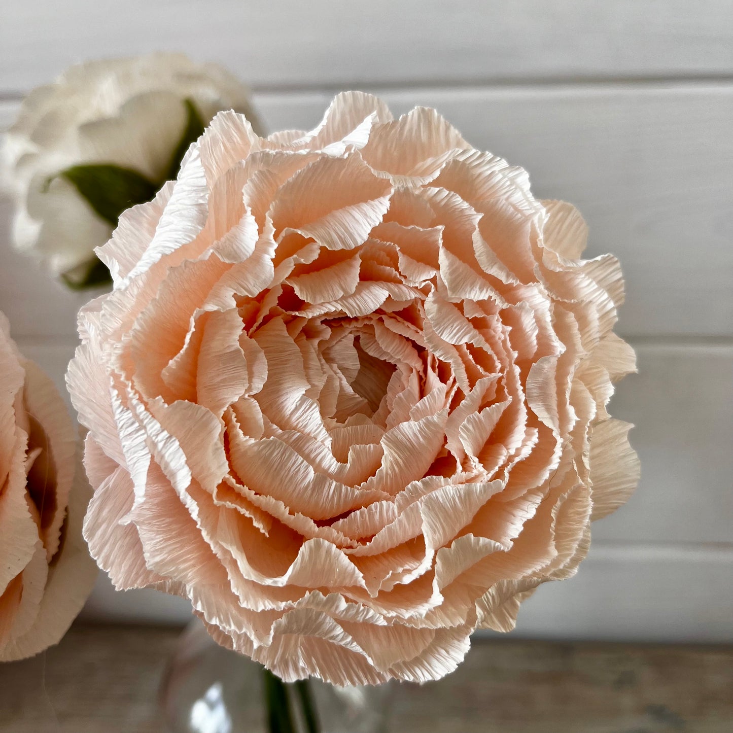 Pale Pink Crepe Paper Rose