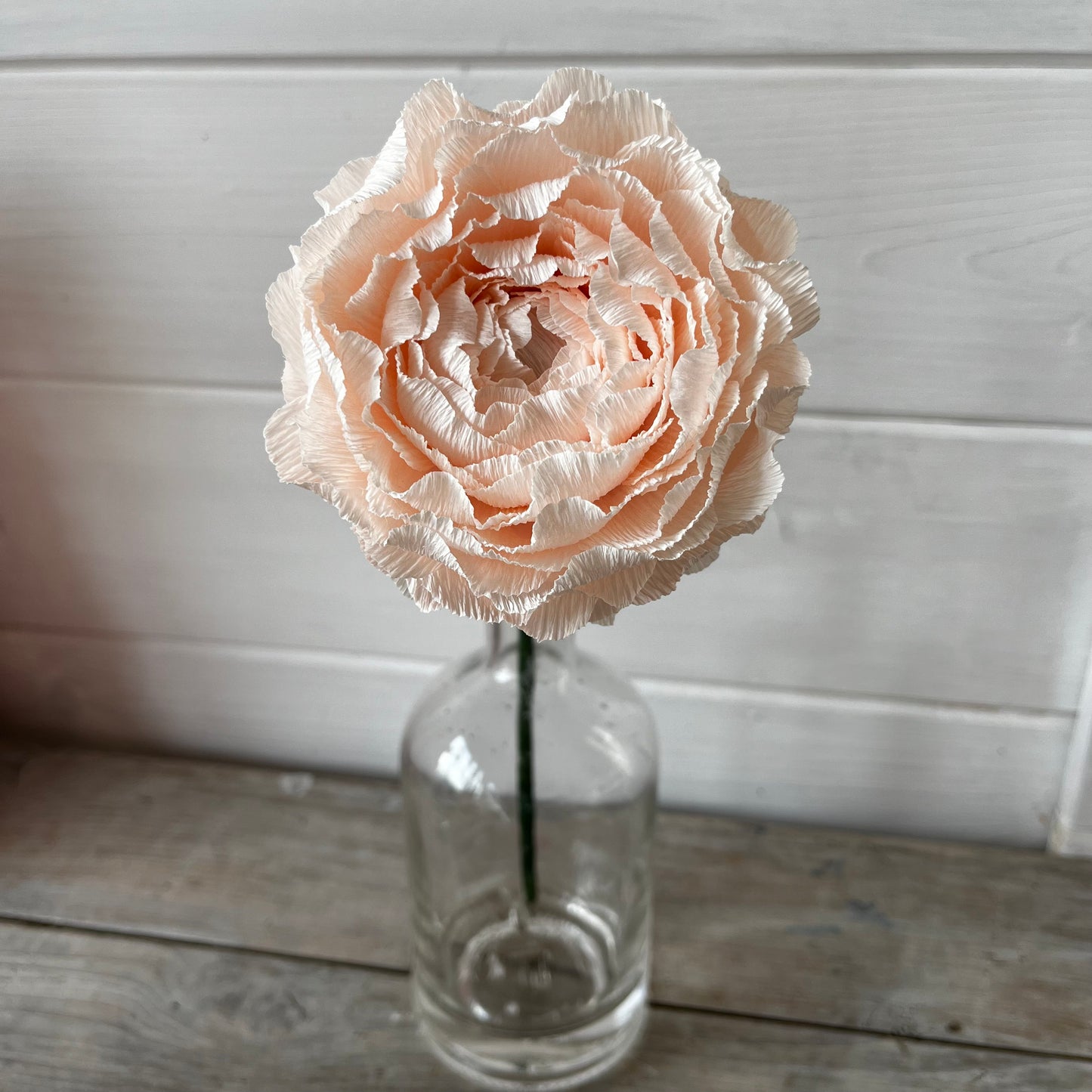 Pale Pink Crepe Paper Rose