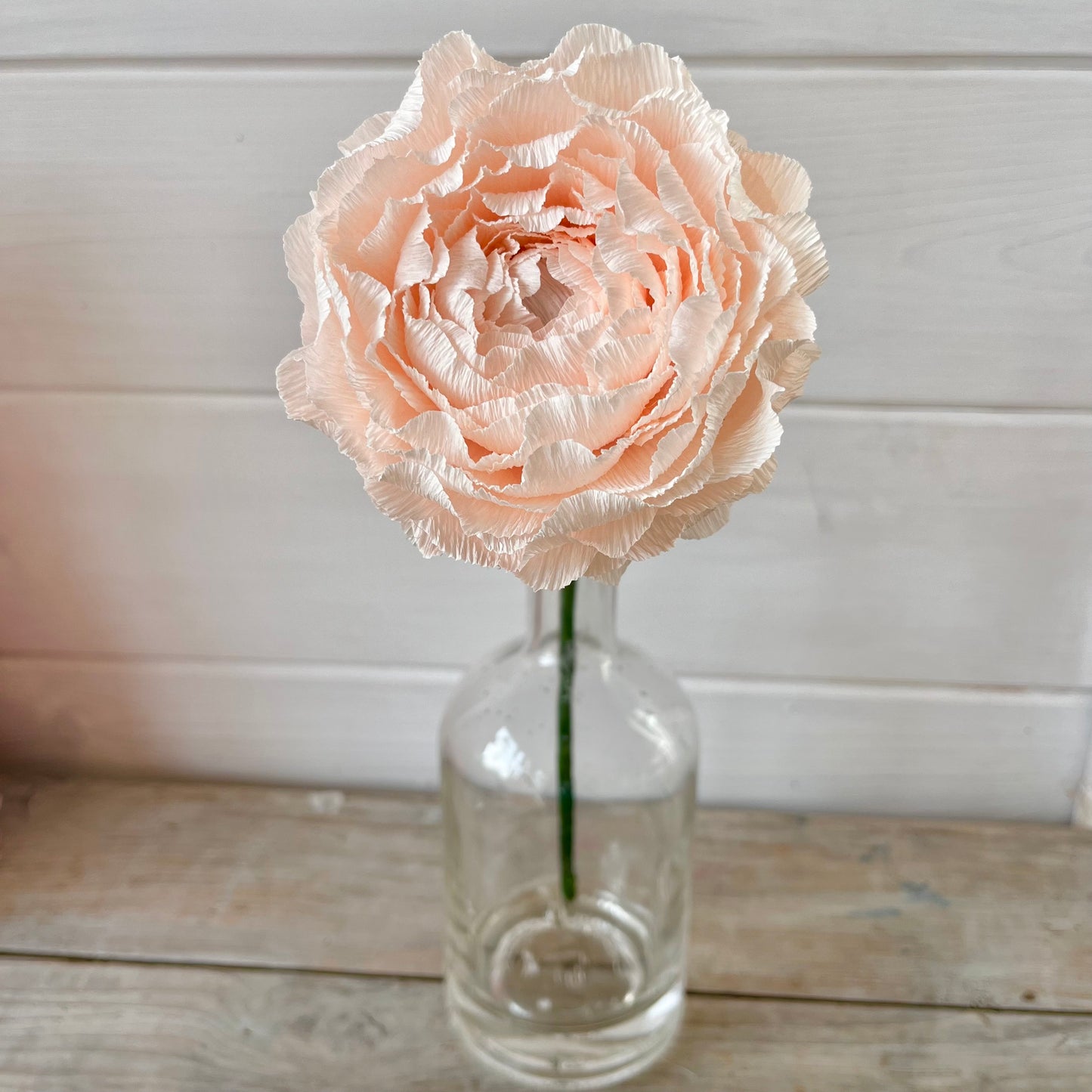 Pale Pink Crepe Paper Rose