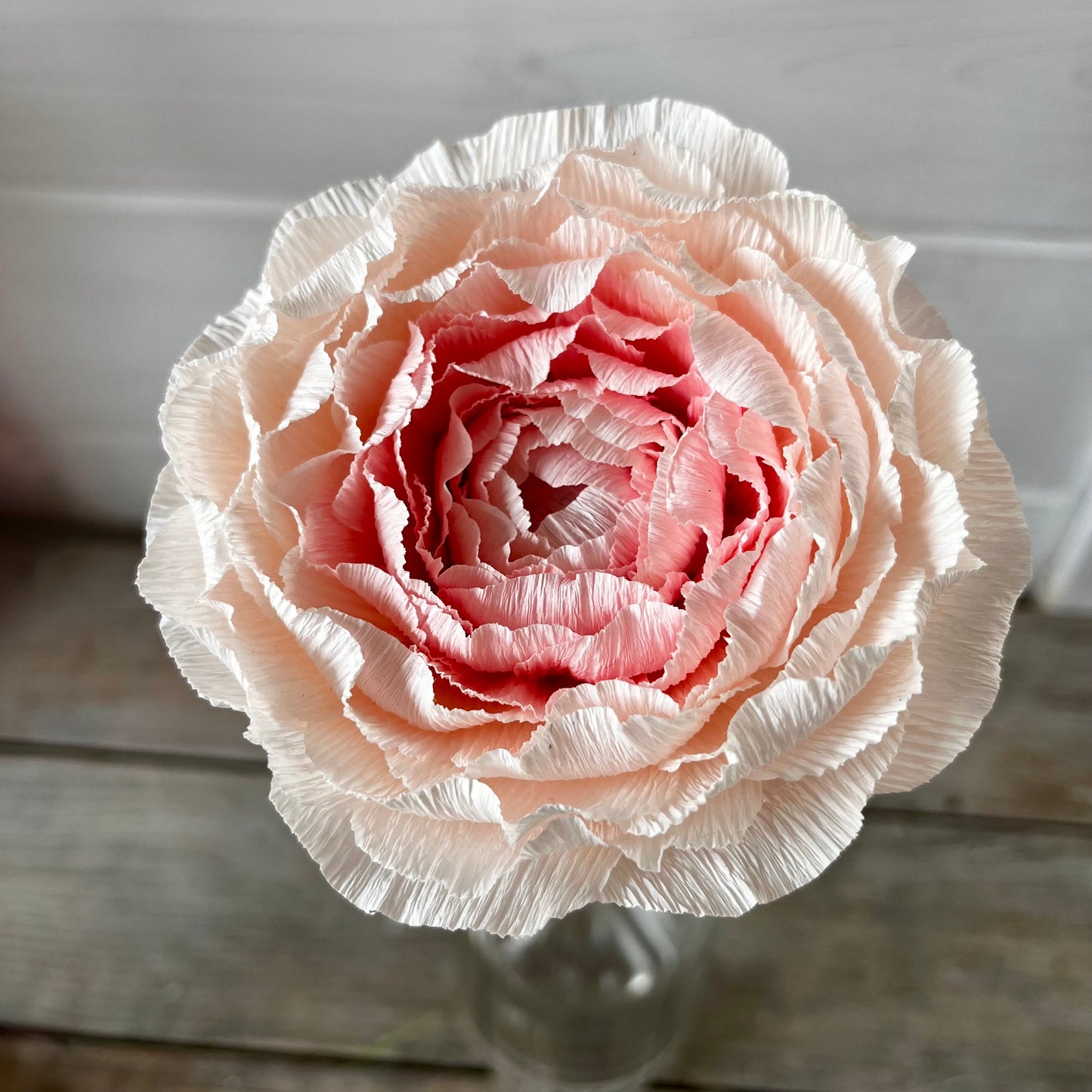 Tonal Pink Crepe Paper Rose