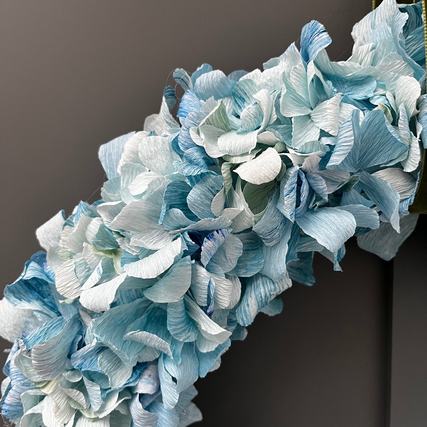 Blue Assorted Crepe Paper Wreath | Multiple Sizes Available