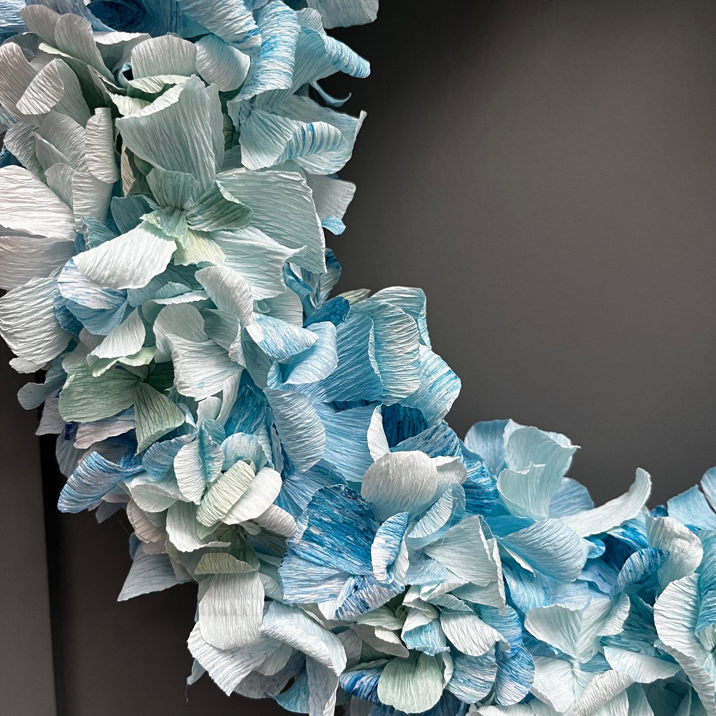 Blue Assorted Crepe Paper Wreath | Multiple Sizes Available