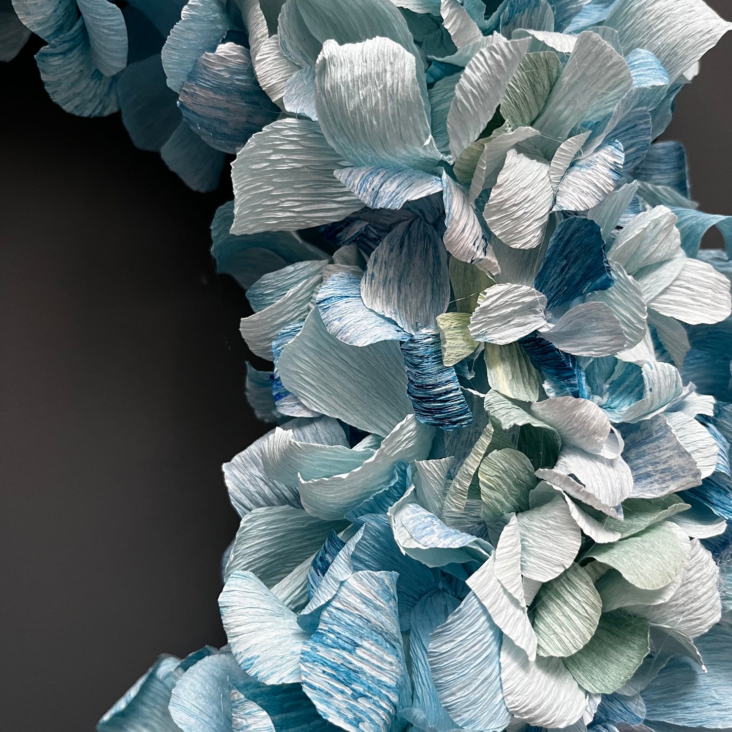 Blue Assorted Crepe Paper Wreath | Multiple Sizes Available