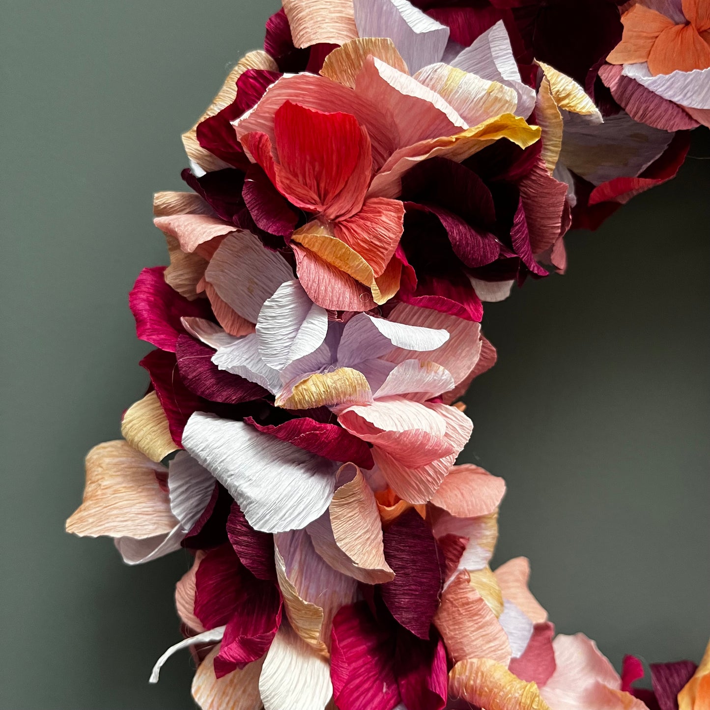 Autumnal Mix Crepe Paper Christmas Wreath | Multiple Sizes Available