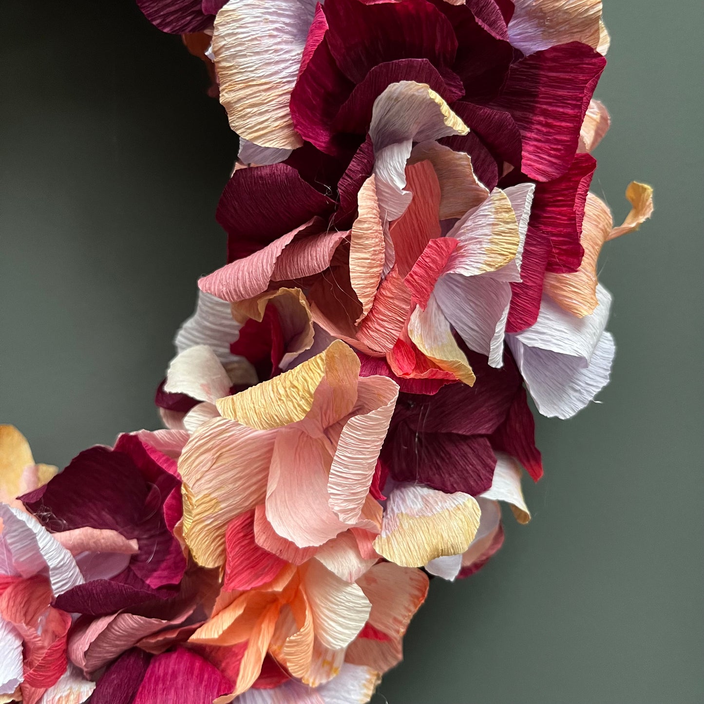 Autumnal Mix Crepe Paper Christmas Wreath | Multiple Sizes Available