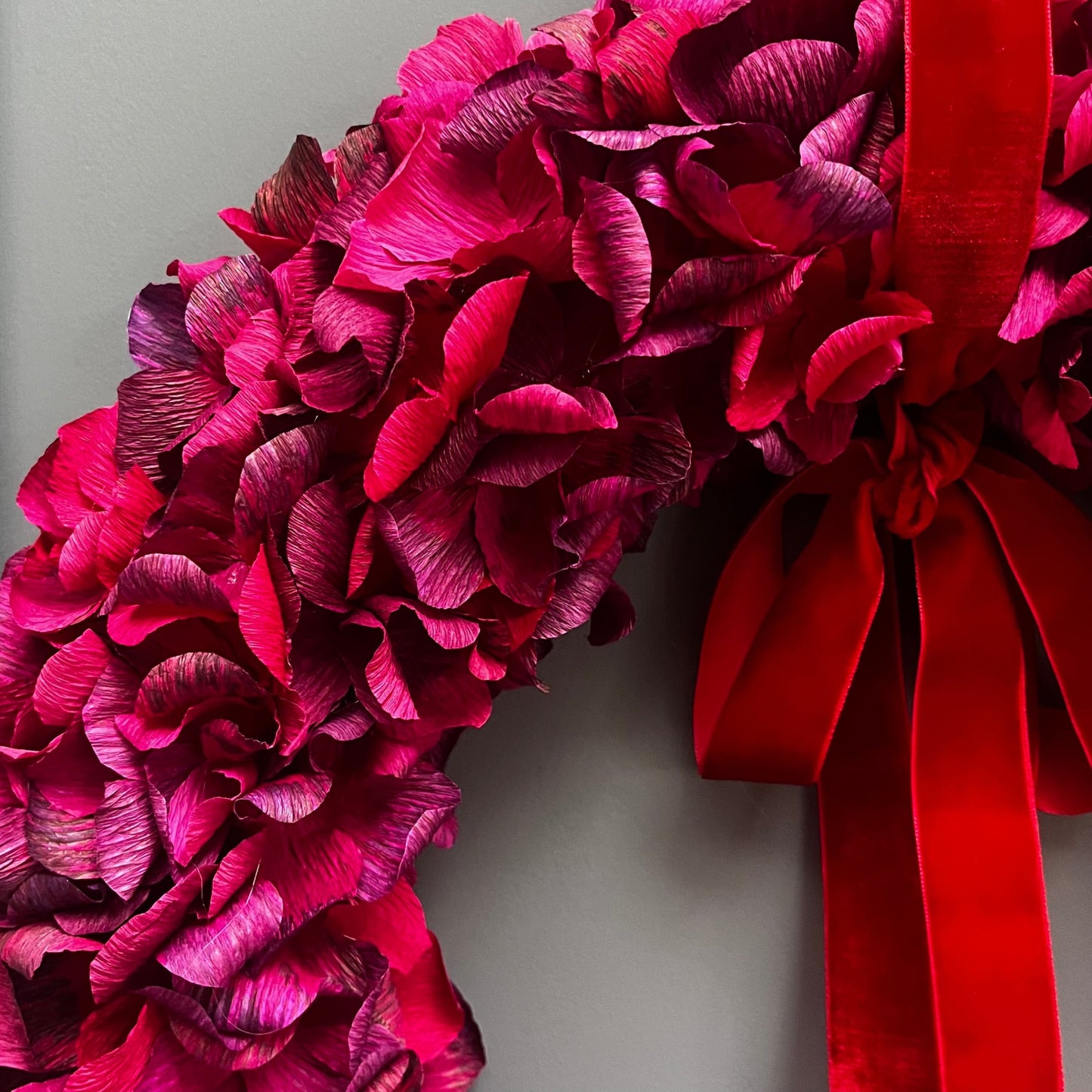 Magenta & Plum Assorted Crepe Paper Wreath | Multiple Sizes Available