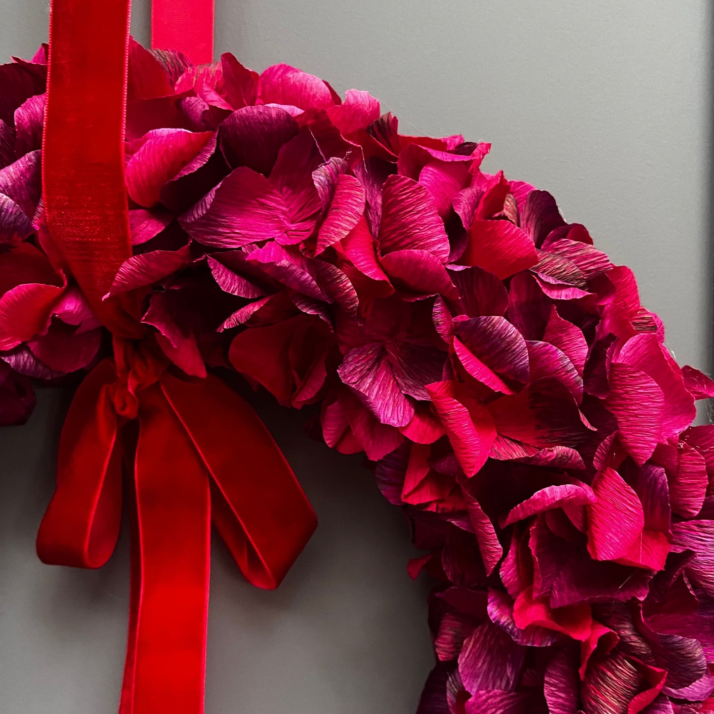 Magenta & Plum Assorted Crepe Paper Wreath | Multiple Sizes Available