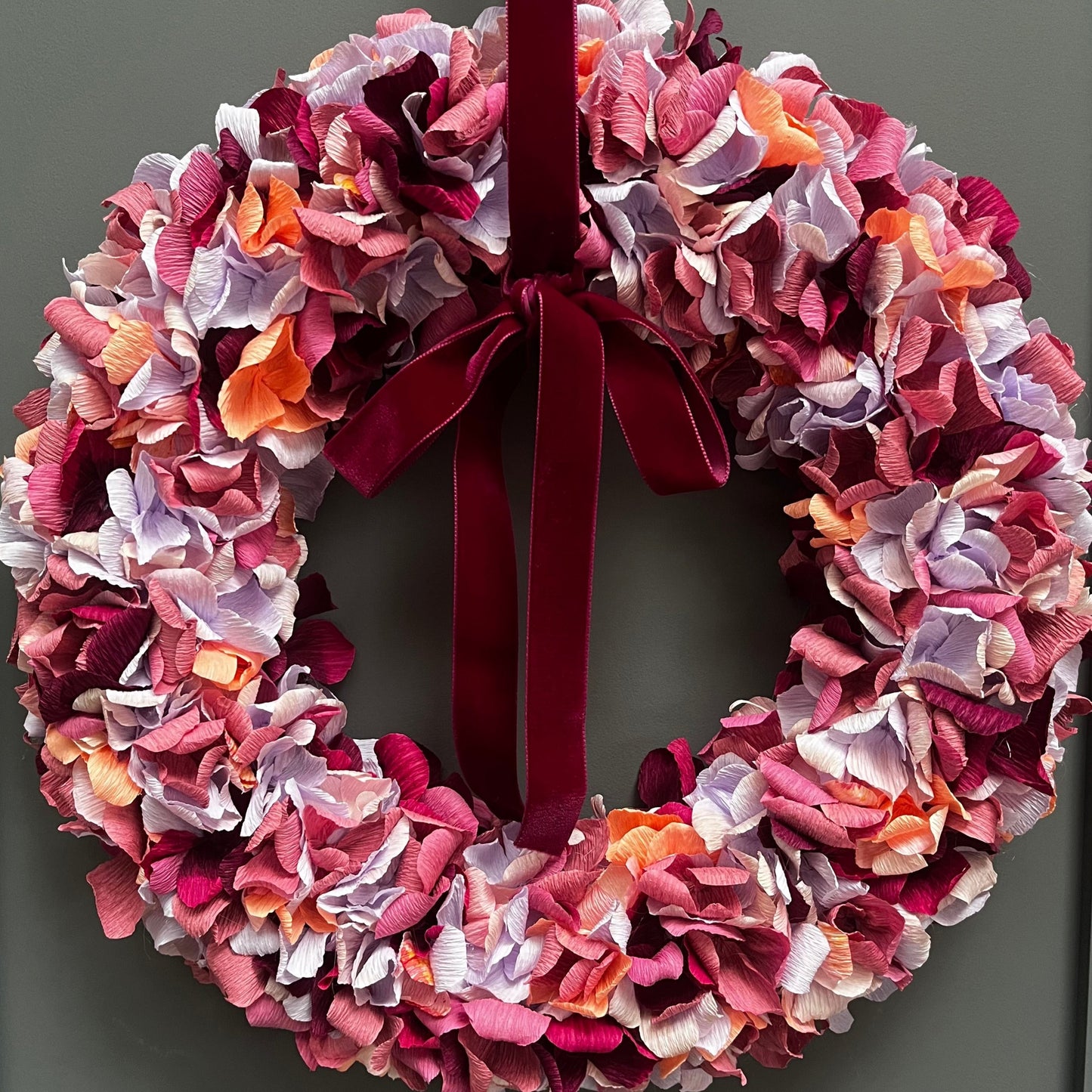 Autumnal Mix Crepe Paper Christmas Wreath | Multiple Sizes Available