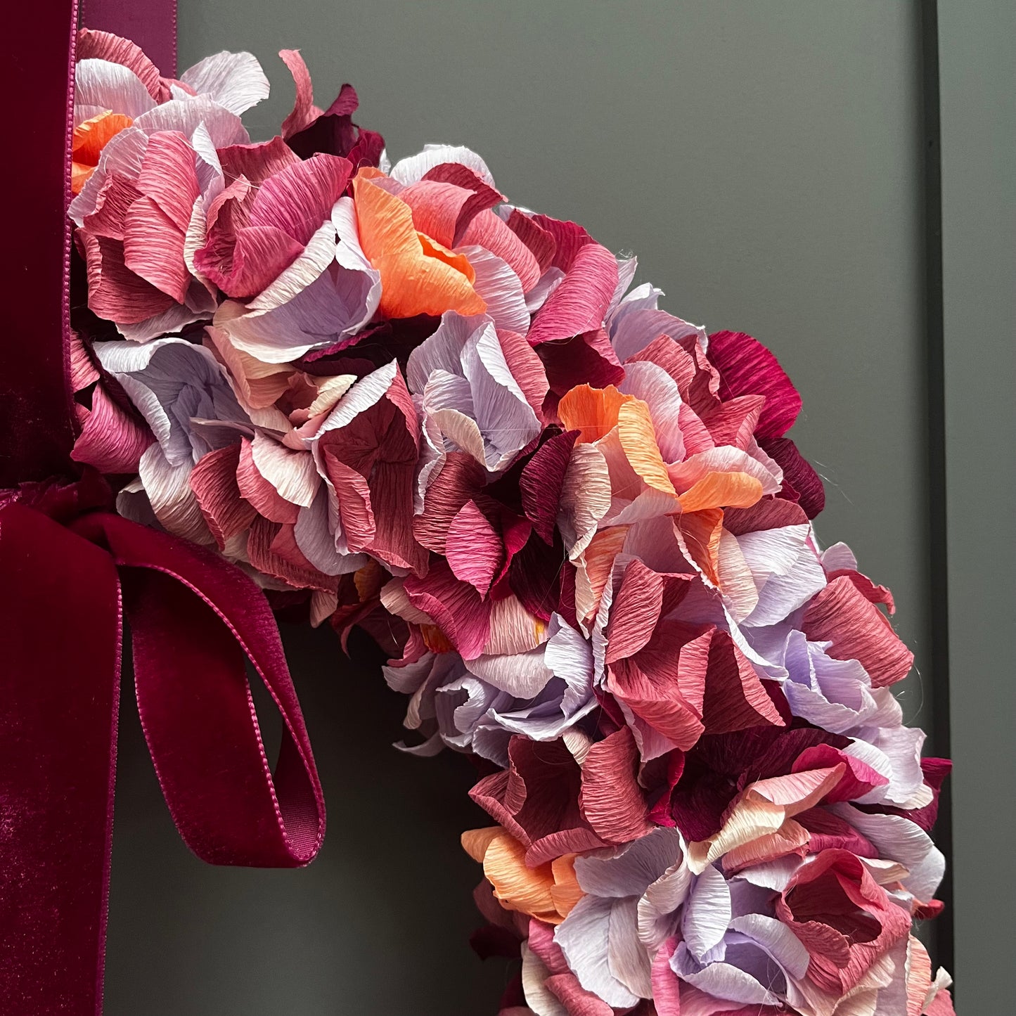 Autumnal Mix Crepe Paper Christmas Wreath | Multiple Sizes Available