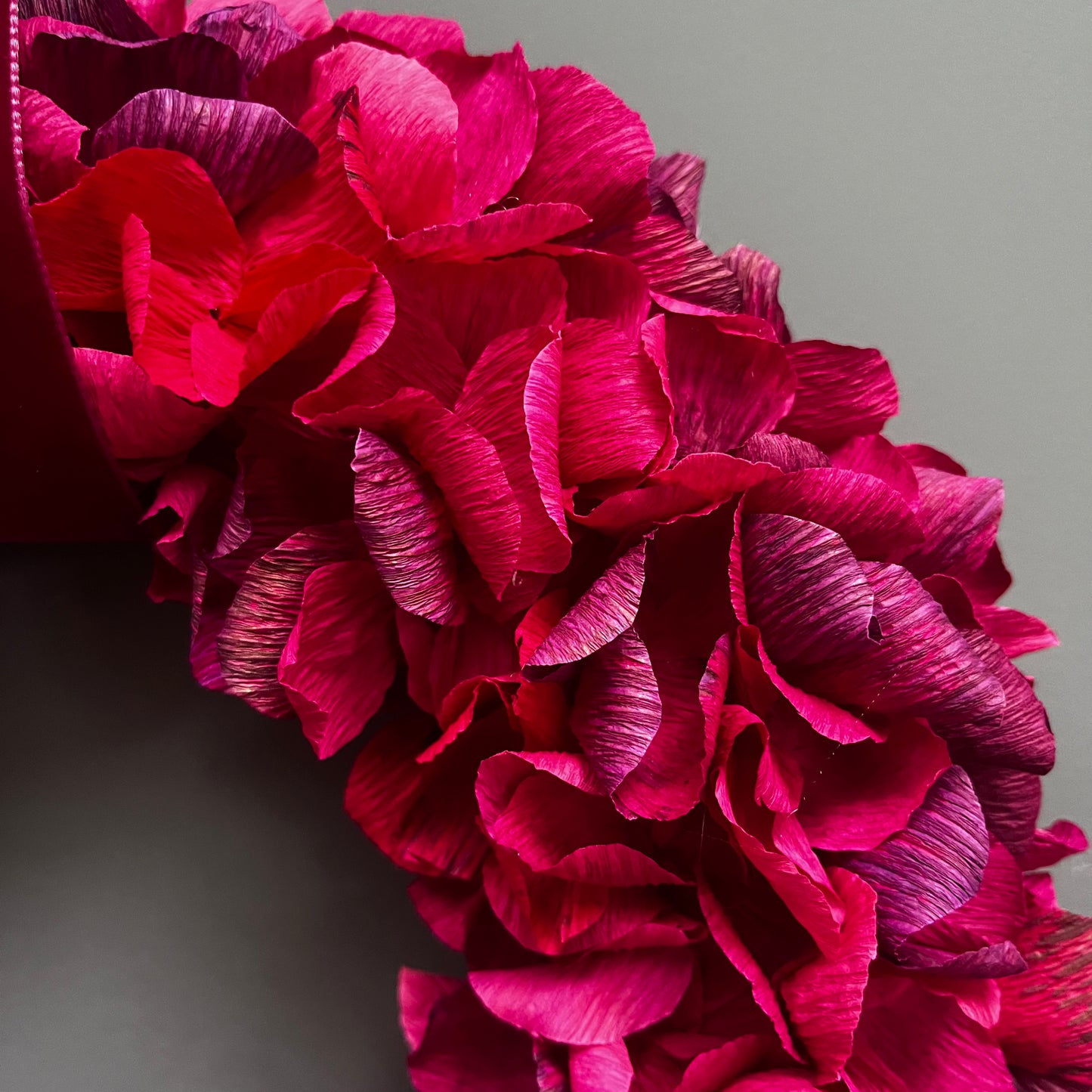 Magenta & Plum Assorted Crepe Paper Wreath | Multiple Sizes Available