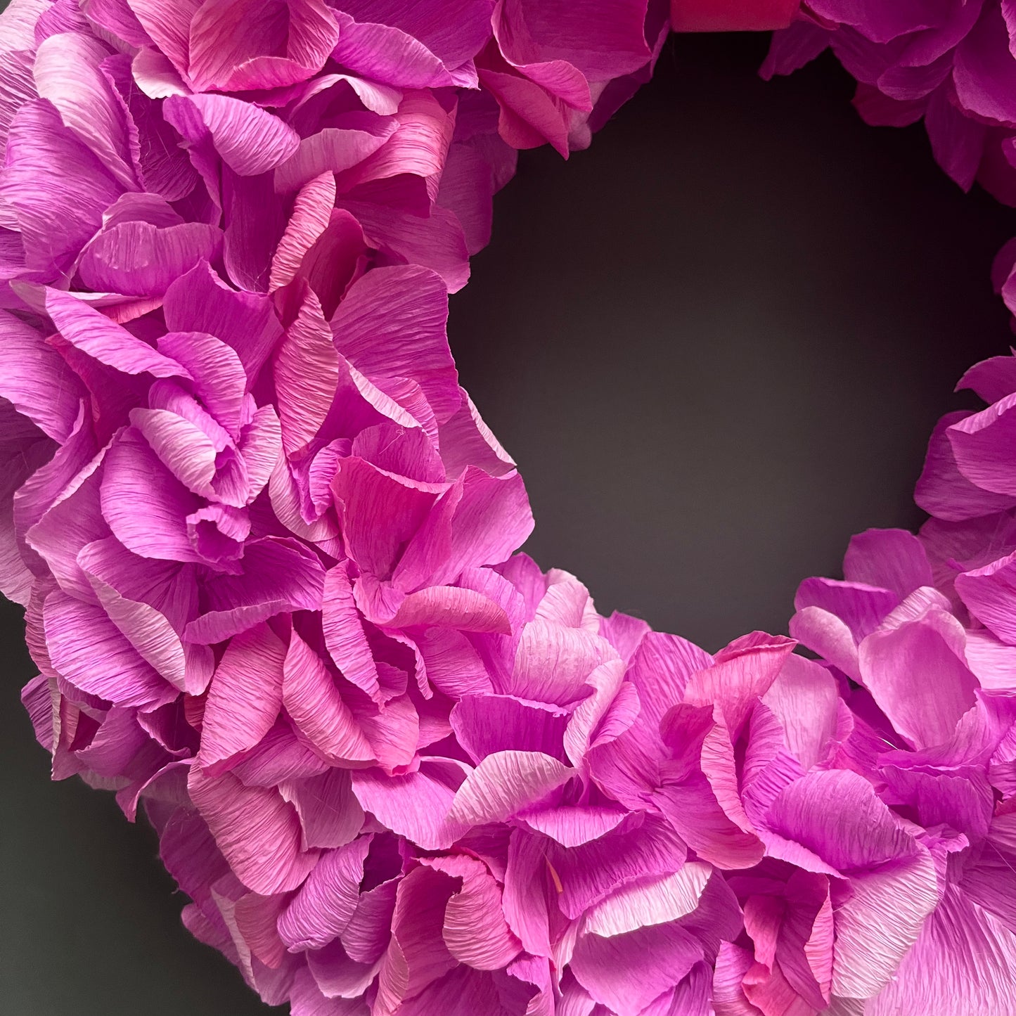 Fuchsia Crepe Paper Wreath | Multiple Sizes Available