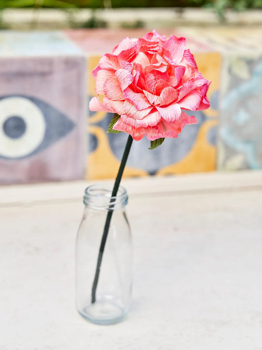 Bright Pink Crepe Paper Peony